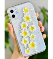 Iphone 12 ve 12 Pro ile Uyumlu Sarı Çiçek Tasarım Oyuncaklı Esnek Silikon Kılıf