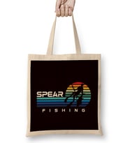 Vintage Spearfishing Retro Spearfisher Speargun Freediver Bez Çanta Uzun Saplı