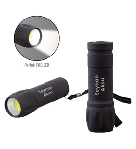 BK Gift Kişiye Özel 5111 Siyah Rubber Gövde Led El Feneri
