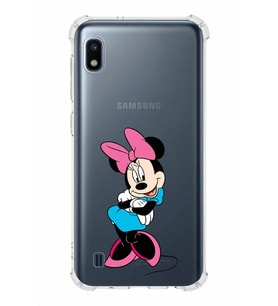 Samsung Galaxy A10  Köşe Korumalı Antişok Kapak Minnie Mouse Tasarımlı Şeffaf  Kılıf