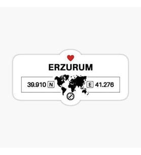 Erzurum Gps Harita Sticker Oto Araba Yapıştırma 17CM yazı 106