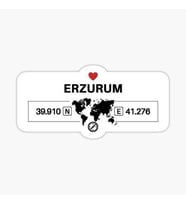 Erzurum Gps Harita Sticker Oto Araba Yapıştırma 17CM yazı 106