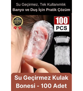 Çok Amaçlı Pratik Dayanıklı Elastik Tek Kullanımlık Banyo Duş Su geçirmez Kulak Bonesi 100 Adet