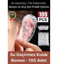 Çok Amaçlı Pratik Dayanıklı Elastik Tek Kullanımlık Banyo Duş Su geçirmez Kulak Bonesi 100 Adet