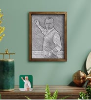 BK Gift Kişiye Özel Erkek Öğretmen Karakalem Tasarımlı Doğal Masif Ahşap Çerçeveli Tablo 30x40cm-1