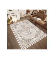 Rovigo Home Dijital Baskı Yıkanabilir Kaymaz Taban Salon Halısı RVG0499 (Bej)