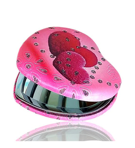 Kalp Makyaj Aynası Kalp Model Pembe