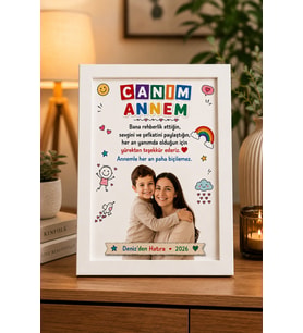 Kişiye Özel Canım Annem Çerçeve Fotoğraflı Anneye Hediye Anlamlı Doğum Günü Hediyesi