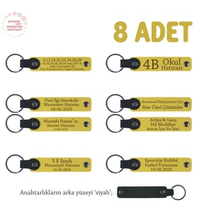 Sarı & Siyah, Gezi Grubuna Veda Anısı Olarak, 8’li Set, Kişiye Özel Yazılı Deri Hediyelik