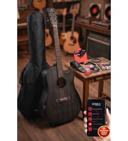 Maxword Luxury HCR-560BK-EQ Half Cutaway Elektro Akustik Gitar Seti
