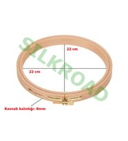 Nurge 8mm Vidalı Ağaç Kasnak - No:6 Nakış Kasnağı - 250mm - 8mm NO:6