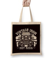 Vintage Iron Hot Rods American Classic Old Car Automobile Bez Çanta Uzun Saplı