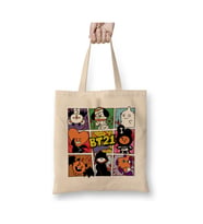 Bt21 Halloween Cadılar Bayramı BTS Beyaz Bez Çanta Uzun Saplı Alışveriş Çantası Plaj Çantası
