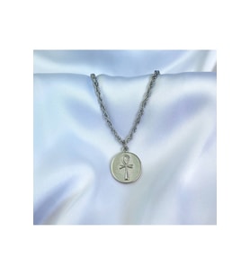 Ankh Nil'in Anahtarı Gotik Unisex Haç Kolye (Gümüş)