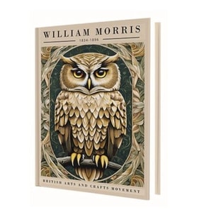 DEFFTER 14X20 GOLD OWL ( WILLIAM MORRIS ) SERT KAPAK ÇİZGİLİ DEFTER 96 YP