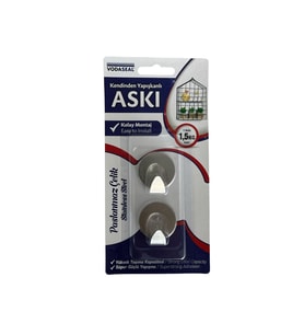 KENDİNDEN YAPIŞKANLI OVAL KROM 2Lİ ASKI