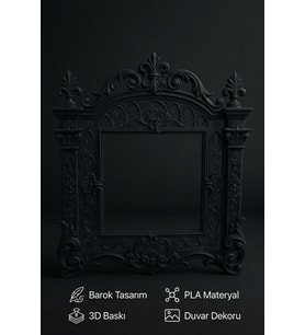 Barok Fotoğraf Çerçevesi 21x24 cm – Barok Desenli Köpek Kedi Portre Çerçevesi, Dekoratif Anı Çerçevesi