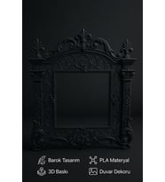 Barok Fotoğraf Çerçevesi 21x24 cm – Barok Desenli Köpek Kedi Portre Çerçevesi, Dekoratif Anı Çerçevesi