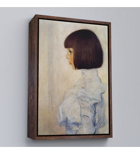Çerçeveli Gustav Klimt - Helene Klimt'in Portresi Tablo (Kahverengi)