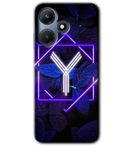 İnfinix Hot 30i Kılıf HD Desen Baskılı Kılıf - Dark Neon Yaprak Y Harfi