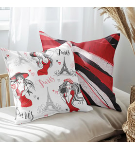 eJOYA Paris Tasarımlı 2'li Yastık İçi Ve Kırlent Kılıfı 45cm 113535