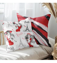 eJOYA Paris Tasarımlı 2'li Yastık İçi Ve Kırlent Kılıfı 45cm 113535