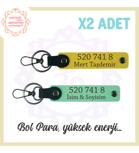 Yeşil-Sarı, İsminize Özel Enerji Dolu Hediye 520 741 8 Sayısıyla Bolluk ve Huzur Getiren Anahtarlık (Çok Renkli)