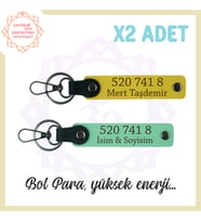 Yeşil-Sarı, İsminize Özel Enerji Dolu Hediye 520 741 8 Sayısıyla Bolluk ve Huzur Getiren Anahtarlık (Çok Renkli)