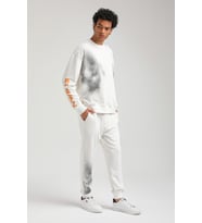 Bisiklet Yaka Ekru Slim Fit Eşofman 23FWM60157