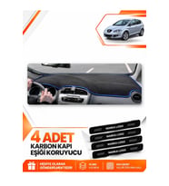 SEAT ALTEA (2010-2015) Uyumlu Ön Torpido Koruma Kılıfı Halısı - Siyah Mavi