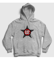 Presmono Unisex Gri Star U2 Kapüşonlu Sweatshirt 121433tt (Gri)