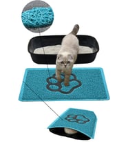 Kedi Kumu Paspası, Elekli Kedi Tuvaleti Paspası, Kıvırcık Kedi Paspas 40*60 (Turkuaz)