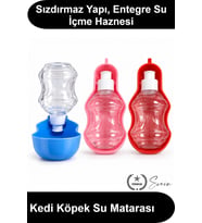#SuMatarası Kedi Köpek Evcil Hayvan Su Matarası 250 ml Taşınabilir Plastik Suluk Hazneli Sızdırmaz K