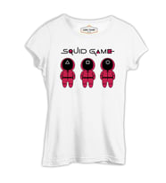 Squid Game - Maske Beyaz Kadın Tshirt