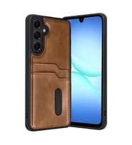 Samsung Galaxy A17 5g Sara Kartvizitli Deri Kılıf - Taba