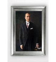 Gümüş Çerçeveli Atatürk Tablo cv1349