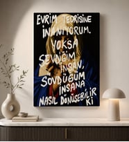 BK Gift Vintage Klasik Sanat Esprili Sözlü Dekoratif Kanvas Tablo - 13