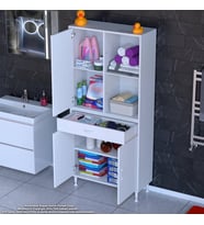 Modilayn AFRA 85x173x32,5 cm 1 Çekmece 3 Kapak 3 Raf 6 Bölme Çok Amaçlı Banyo & Mutfak Dolabı