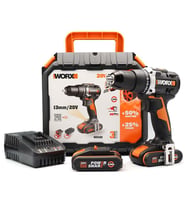 WORX WX102 20Volt/2.0Ah Li-ion Çift Akülü Kömürsüz Profesyonel Şarjlı Matkap (Siyah)