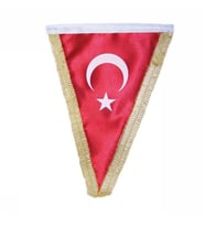 Vatan Üçgen Simli Bayrak 15X22,5