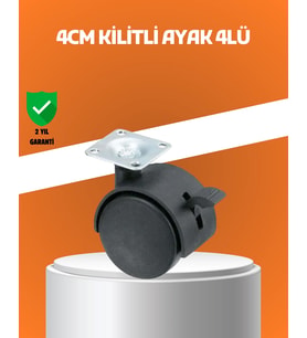 Kilitli Mini Tekerlek Ayak 4 Cm 4’lü Set
