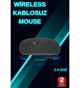 Siyah Wireless Kablosuz Sessiz Mouse Bluetooth Bağlantılı