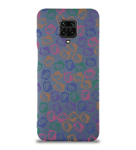 Xiaomi Redmi Note 9s Uyumlu Lansman Kılıf Hello Kitty Tasarımlı İçi Kadife Kapak-Petrol Mavisi (Şeffaf)