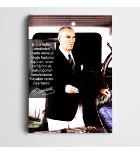 Atatürk Gerçek Fedakarlık Kanvas Tablo