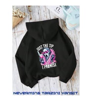 Unisex Just The Ön Arka Baskılı Oversize  Kapşonlu Sweatshirt 3 Iplik (Siyah)