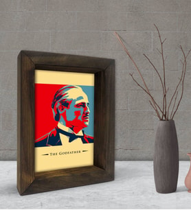 BK Gift Baba Godfather Tasarımlı Dekoratif Doğal Masif Ahşap Çerçeve 15x20cm-24 (Beyaz)