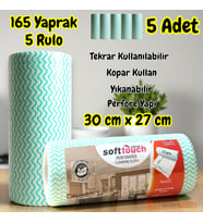 Technow Softtex 33 Yaprak Kopar Kullan Rulo Hassas Temizlik Bezi 27x30cm 5'li