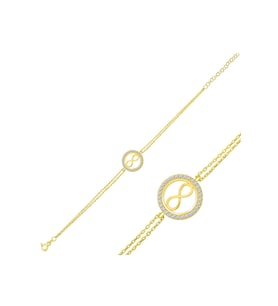 Gümüş Gold Sonsuzluk Kadın Bileklik CSR2183802