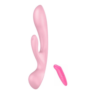Triple Oh Pink 3 Güçlü Motorlu G-Spot Titreşimli Rabbit Vibratör+Vibratör