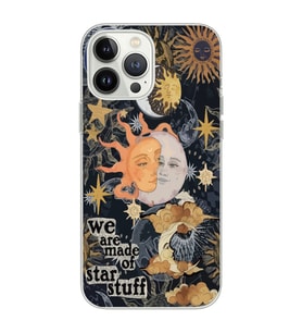 Iphone 15 Pro Uyumlu Güneş ve Ay Desenli Şeffaf Telefon Kılıfı